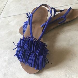 Banana Republic Fringe sandal Neon Cobalt 6 1/2